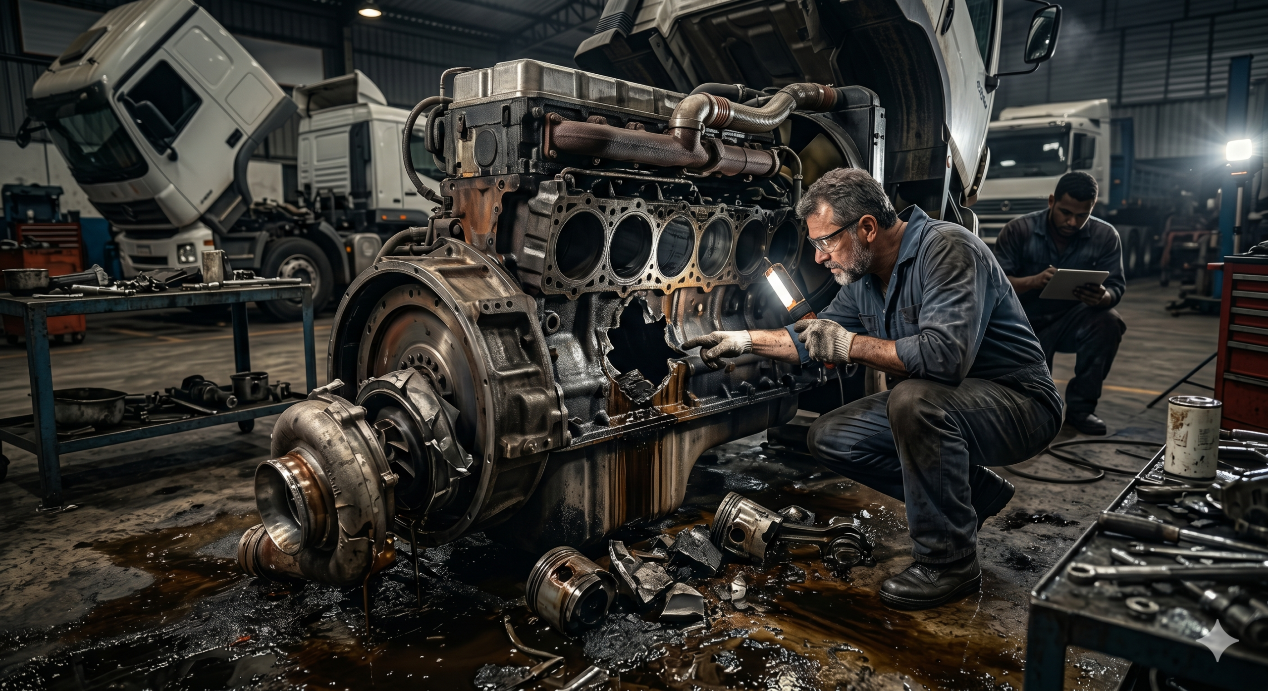problema motor diesel lubrificação errada desgaste