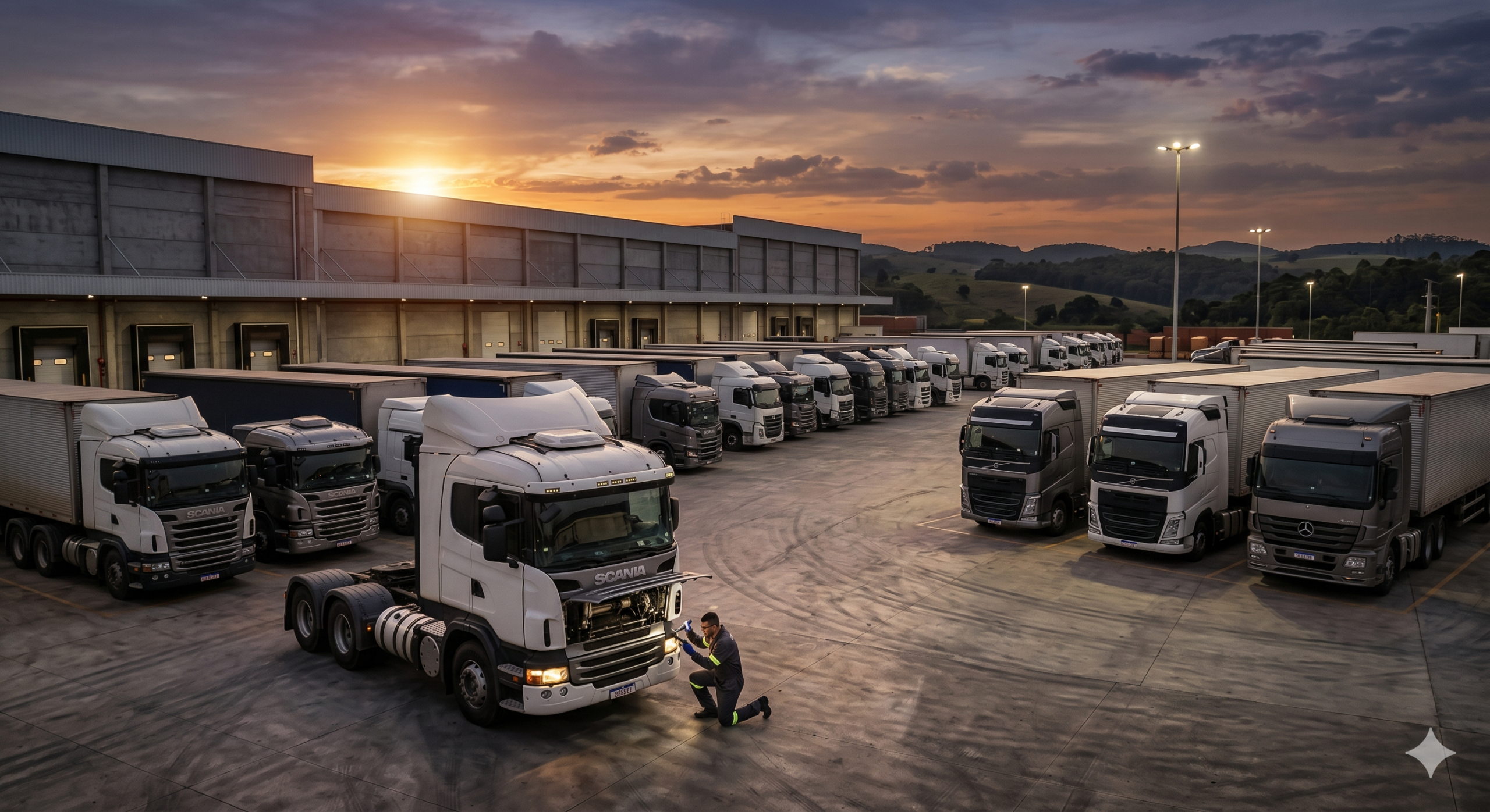 Frota diesel em operação logística industrial em Minas Gerais