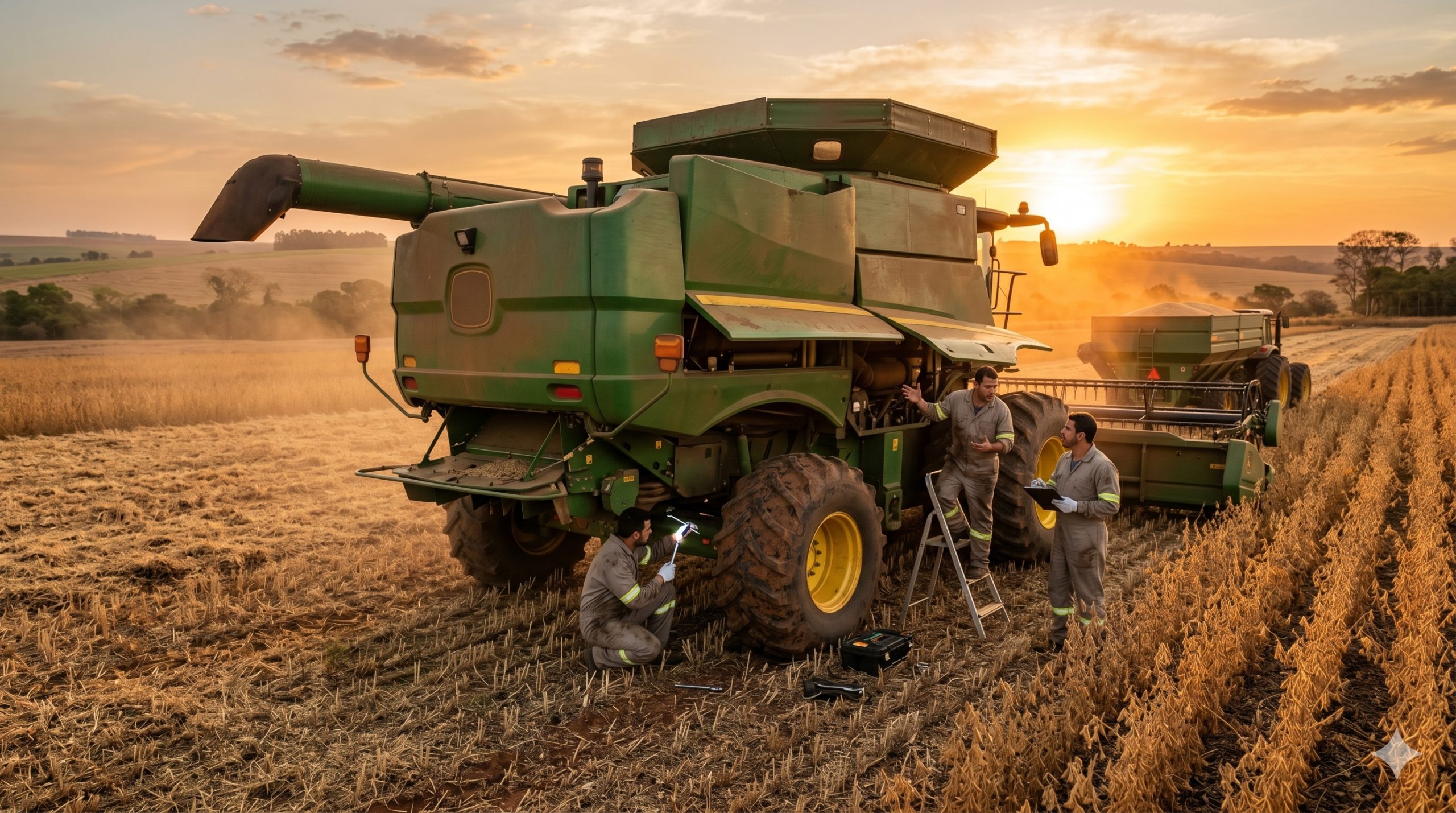 máquina agrícola parada colheita custo parada operação